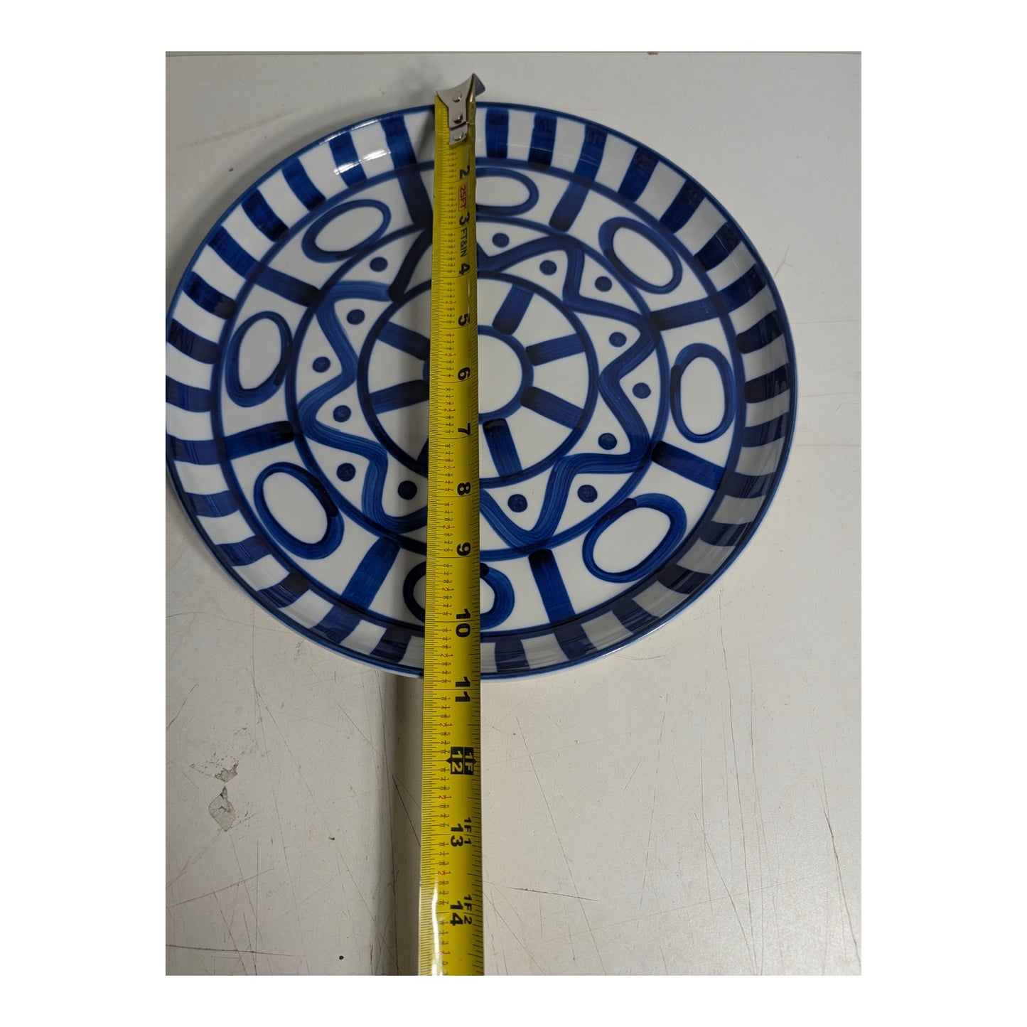 Vintage Dansk Arabesque Dinner Plate by Niels Refsgaard Blue White Stoneware