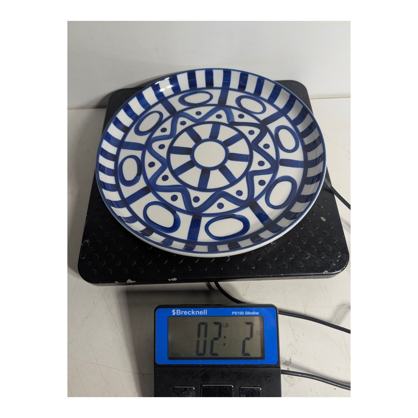 Vintage Dansk Arabesque Dinner Plate by Niels Refsgaard Blue White Stoneware