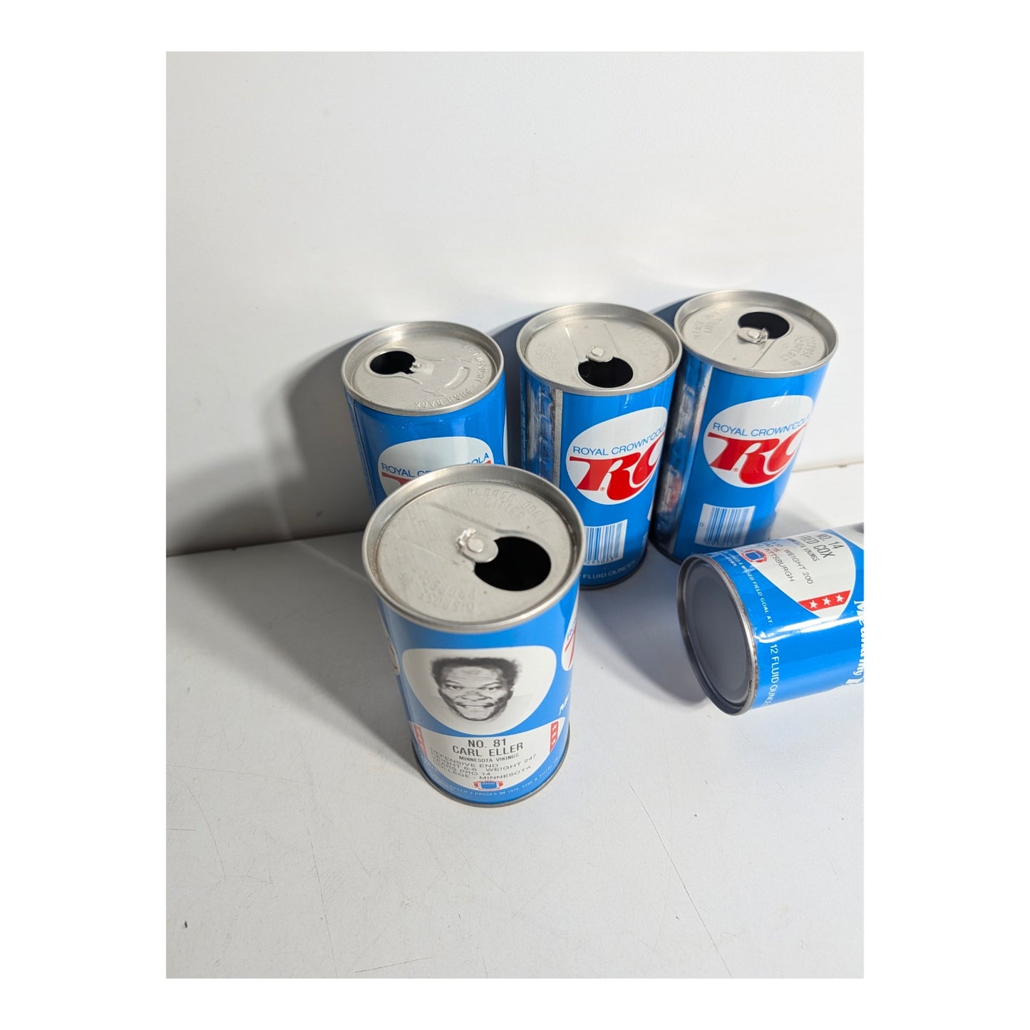 Vintage 1977 RC Cola Minnesota Vikings NFL Player Cans, Set of 5