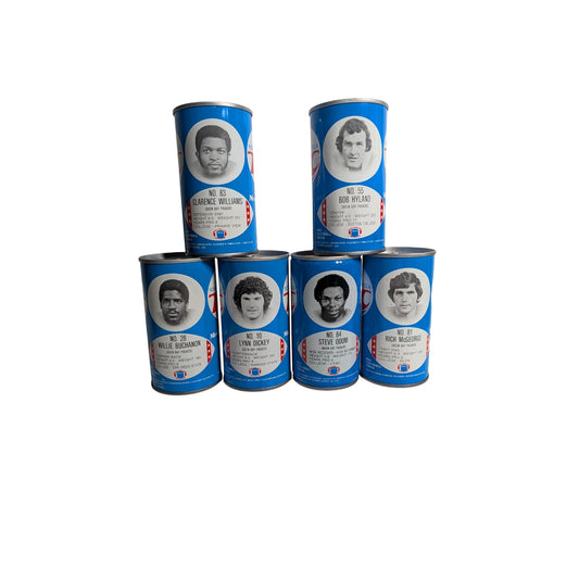 Vintage 1975 RC Cola Green Bay Packers NFL Player Cans Set of 6