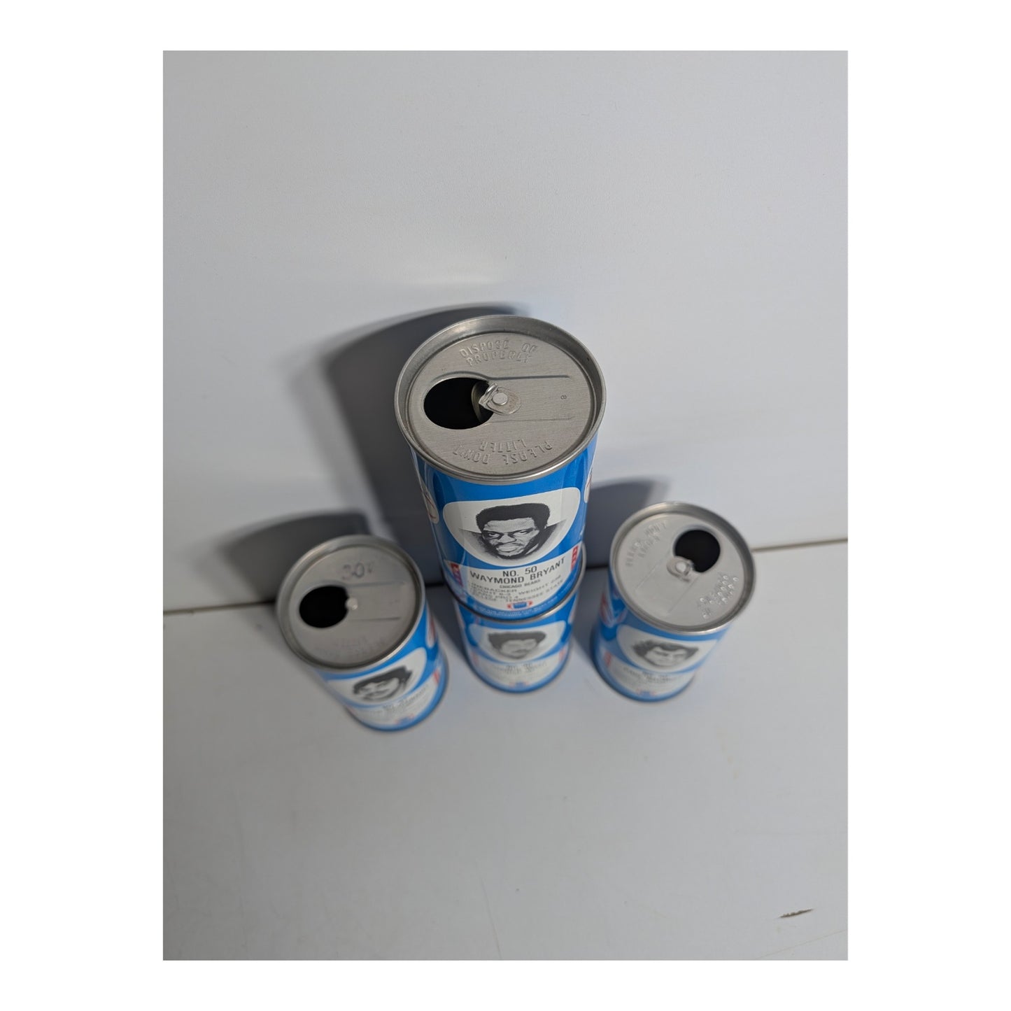 Set of 4 Vintage 1970s RC Cola NFL Pro Football Player Cans