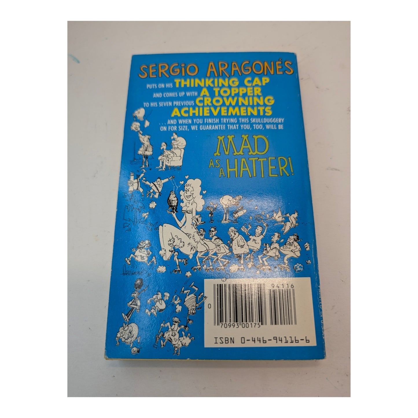 Sergio Aragones Signed Book w/ Original Sketch MAD as a Hatter 1st Print 1981