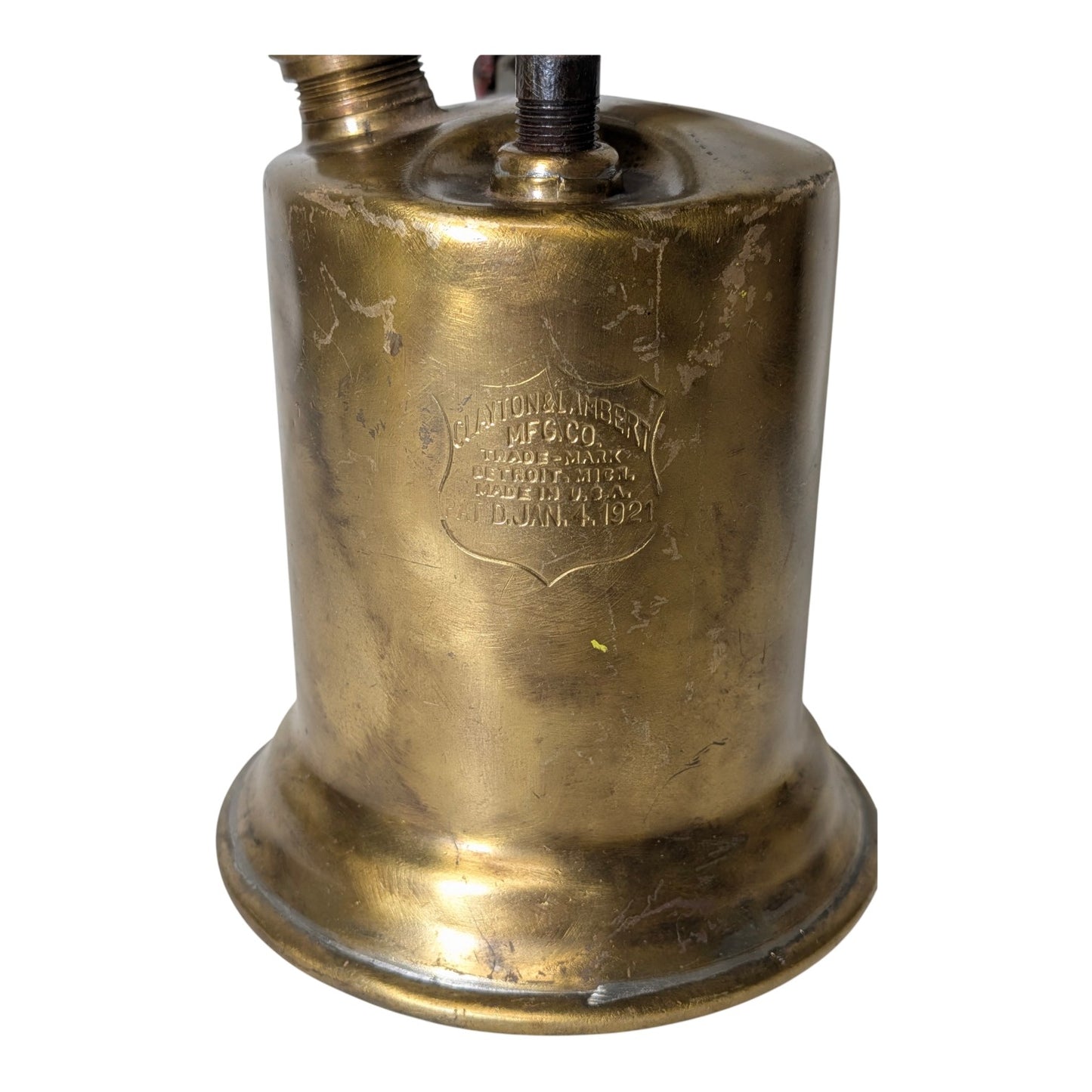 Antique 1921 National Safety Brass Blow Torch w/ Soldering Iron Industrial Steampunk Decor